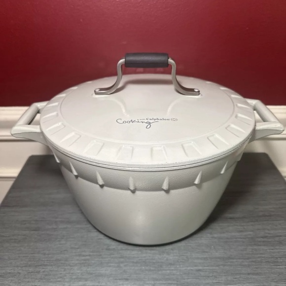 Calphalon Dutch Oven Pot Cast Iron Enamel Pot with Lid Gray - Picture 1 of 5